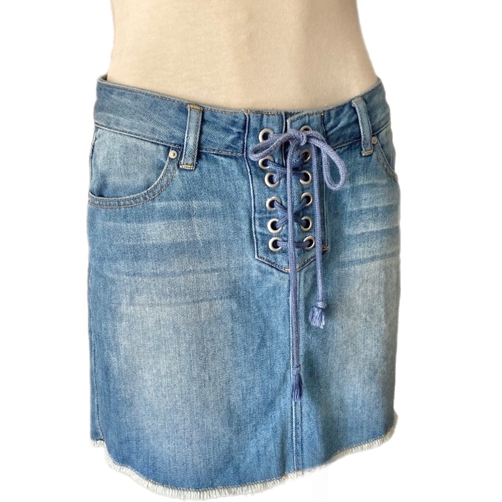 SKY and SPARROW soft denim mini Skirt blue Size 10/12 women’s - Picture 2 of 9